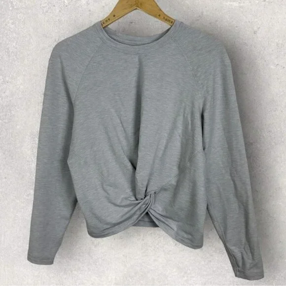 Lululemon Tuck & Gather Pullover Sweater Heather Grey Size 8 Crewneck Sweater - Picture 2 of 11